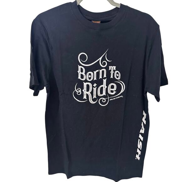 NAISH Born to Ride T-Shirt Black White NEW, size S - Picture 1 of 8
